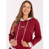 Vínová dámská bavlněná mikina s výšivkou