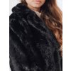 Černý dámský kožíšek s klasickým límcem GLAMFLUFFY