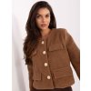 Hnědá dámská krátká přechodová bunda s podšívkou