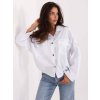Volná bílá dámská košile s elastickým spodním lemem