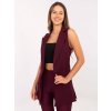 Elegantní dámská vínová vesta s límečkem