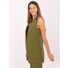 Elegantní dámská olivová vesta s límečkem