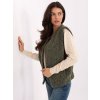 Khaki dámská pletená vesta s kapsami