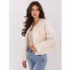 Lehká světle béžová dámská přechodová bunda bez kapuce