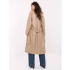 Béžový dámský přechodový koženkový kabát
