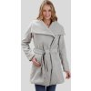 Šedý dámský vlněný kabát