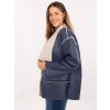 Tmavě modrá dámská přechodová bunda bez zapínání