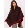 Černo-červené dámské pončo s potiskem