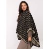 Černo-béžové dámské pončo s potiskem