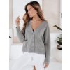 Šedý dámský krátký kardigan SORELIE s viskózou