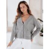 Šedý dámský krátký kardigan SORELIE s viskózou