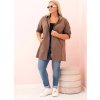 Světle hnědá dámská viskózová plus size mikina s kapucí