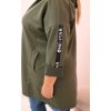 Khaki dámská viskózová plus size mikina s kapucí