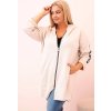 Smetanová dámská viskózová plus size mikina s kapucí