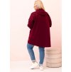 Vínová dámská viskózová plus size mikina s kapucí