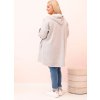 Šedá dámská viskózová plus size mikina s kapucí