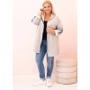 Šedá dámská viskózová plus size mikina s kapucí