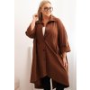 Čokoládově hnědý dámský lehký kabátek s klasickým límcem