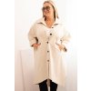 Světle béžový dámský lehký kabátek s klasickým límcem