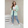Elegantní dámský mintový blejzr bez zapínání