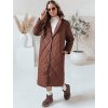Hnědá dámská dlouhá prošívaná bunda WARMISSA