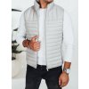 Světle šedá pánská prošívaná vesta