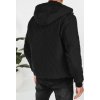 Černá pánská prošívaná přechodová bunda s kapucí