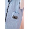 Světle modrá dámská oversize prošívaná vesta s kapucí na zip (Velikost ONE SIZE)