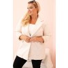 Smetanová dámská Plus Size přechodová bunda s prošíváním