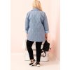 Světle modrá dámská Plus Size přechodová bunda s prošíváním