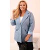 Světle modrá dámská Plus Size přechodová bunda s prošíváním