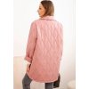 Růžová dámská Plus Size přechodová bunda s prošíváním