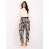Béžové dámské viskózové kalhoty s maskáčovým vzorem a páskem
