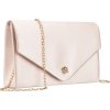 Pudrové dámské psaníčko se zlatým řetízkem