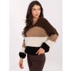 Hnědo-černý dámský vlněný oversize svetr