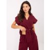 Vínová dámská elegantní viskózová souprava