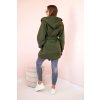 Khaki zateplená dámská mikina se zavazováním v pase (Velikost ONE SIZE)