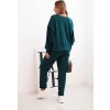 Smaragdová dámská viskózová tepláková souprava s třásněmi na rukávech (Velikost ONE SIZE)