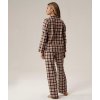 Atlantic Flanelové dámské dlouhé kárované pyžamo