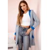 Šedo-modrý dámský kardigan s kapsami