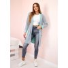 Šedo-mátový dámský kardigan s kapsami