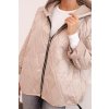 Dámská tmavě béžová prošívaná bunda s kapucí