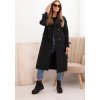 Černý dámský trenčkot (Velikost ONE SIZE)