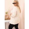 Světle béžový dámský viskózový plus size blejzr s klasickým límcem (Velikost ONE SIZE)