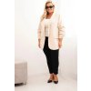 Smetanový dámský elegantní plus size blejzr