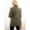 Khaki dámský elegantní plus size blejzr