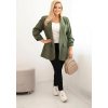 Khaki dámský elegantní plus size blejzr