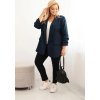 Tmavě modrý dámský elegantní plus size blejzr