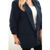 Tmavě modrý dámský elegantní plus size blejzr