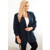 Tmavě modrý dámský elegantní plus size blejzr